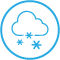 circle with cloud and snowflakes icon