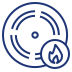 An icon of a smoke alarm with a fire symbol.