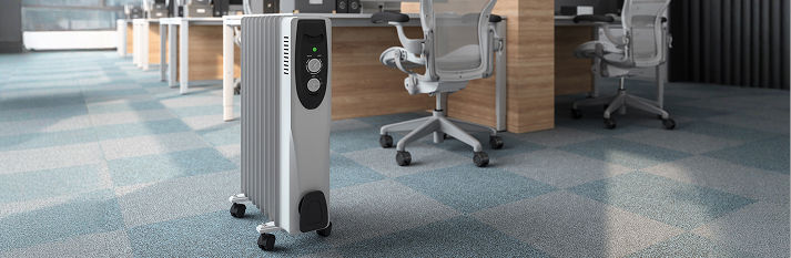 Space heater in an office space