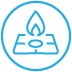 Circle with gas stove icon