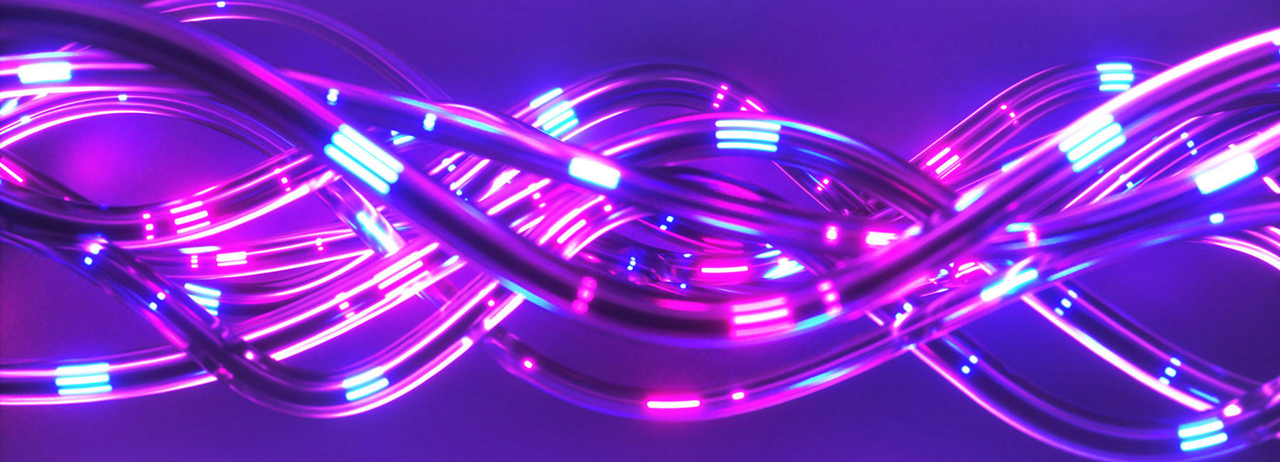 neon graphic of chain links, Data and AI | DXC Technology Insights