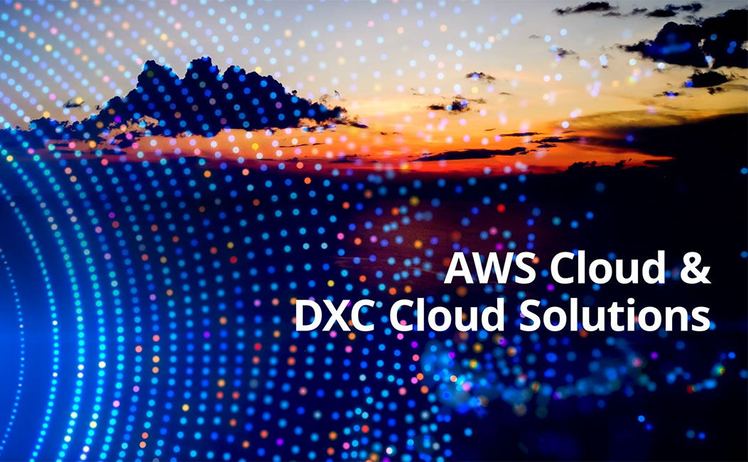 drifting clouds overlaid by dots, DXC and AWS partnership video | DXC Technology