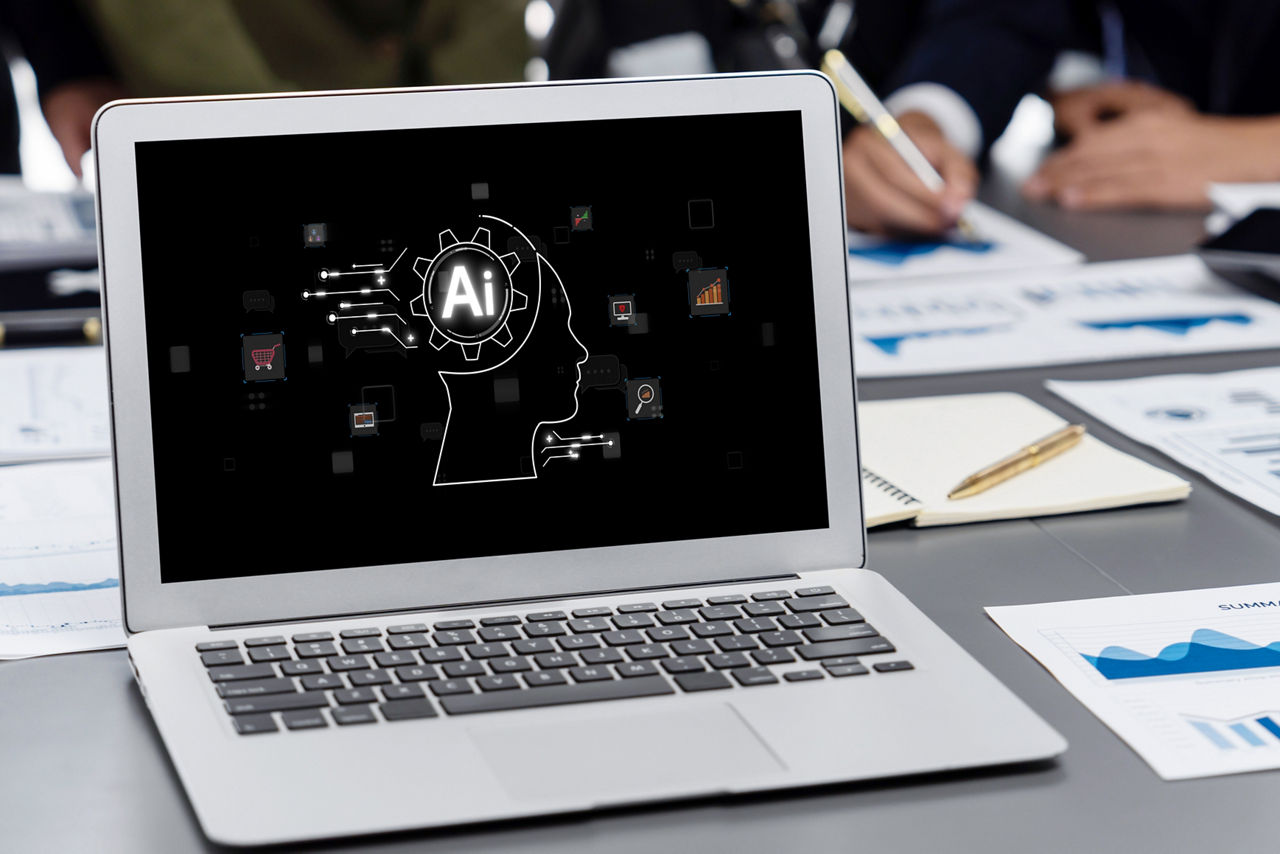 Enterprise AI on a laptop, illustrating Private AI in business | DXC Technology