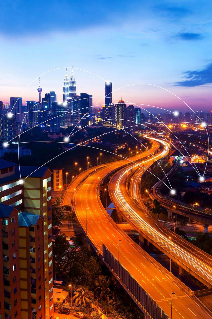Kuala Lumpur cityscape and network connection concept, Intent Based SD-WAN, HPE | DXC Technology Partner