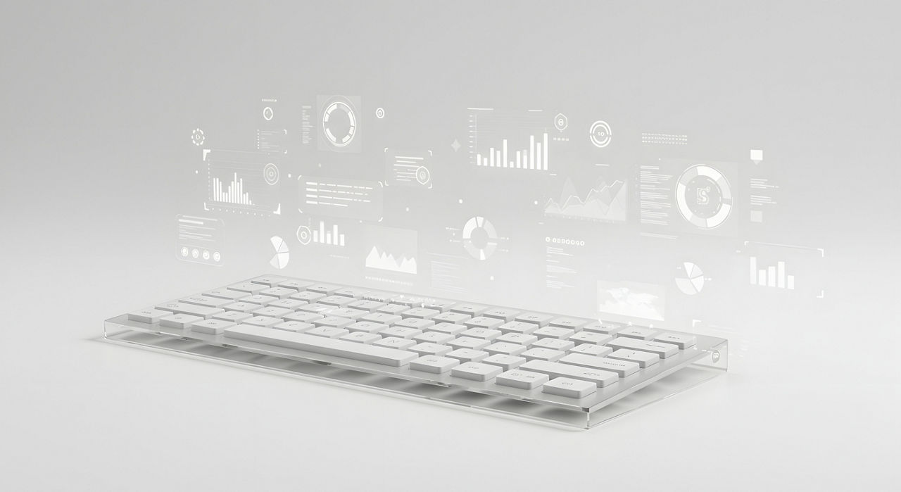 Keyboard with data representing Digital Transformation, Corporate Strategy Advisory | DXC Technology
