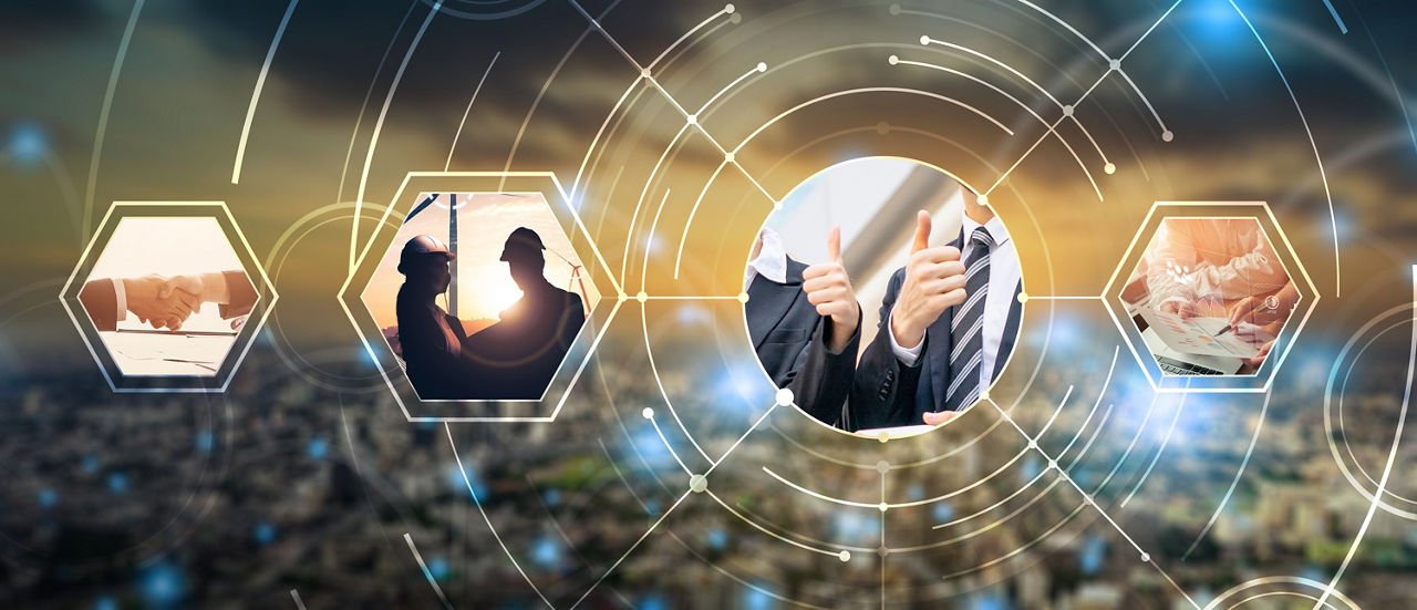 Business communication collection concept, Workplace Collaboration | DXC Technology