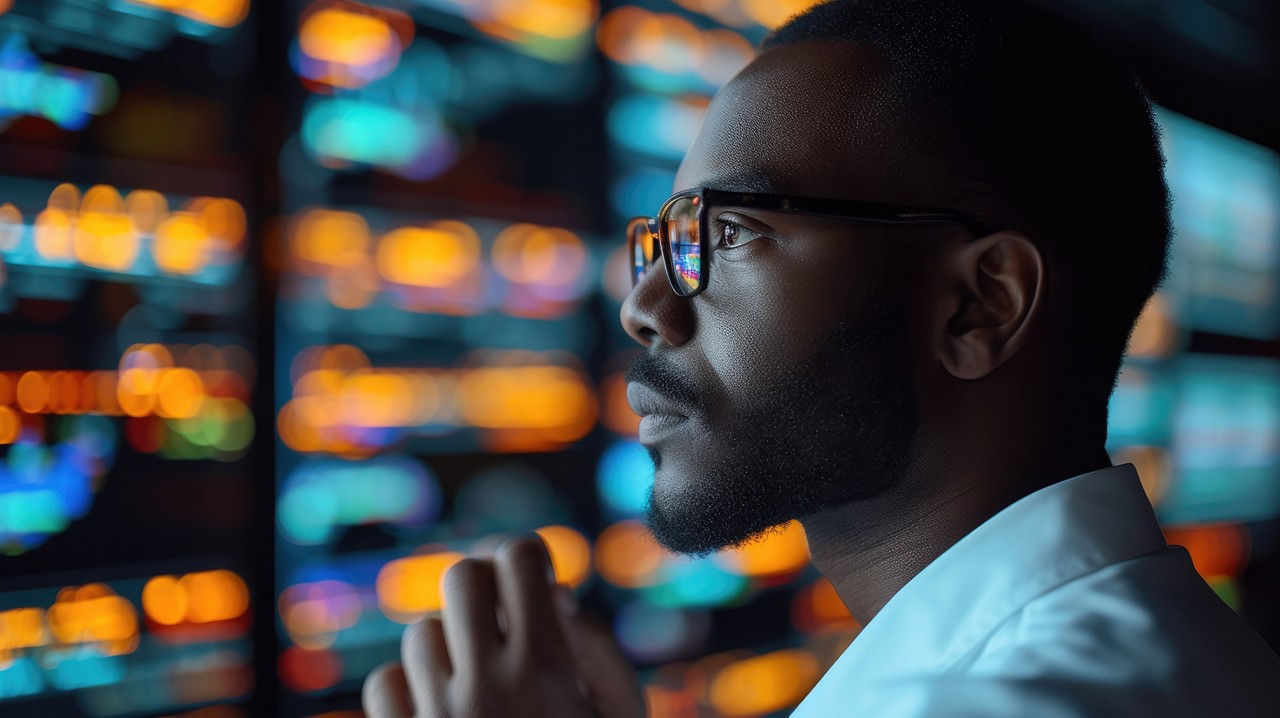 A man reviewing AI algorithms for Private AI projects | DXC Technology Insights