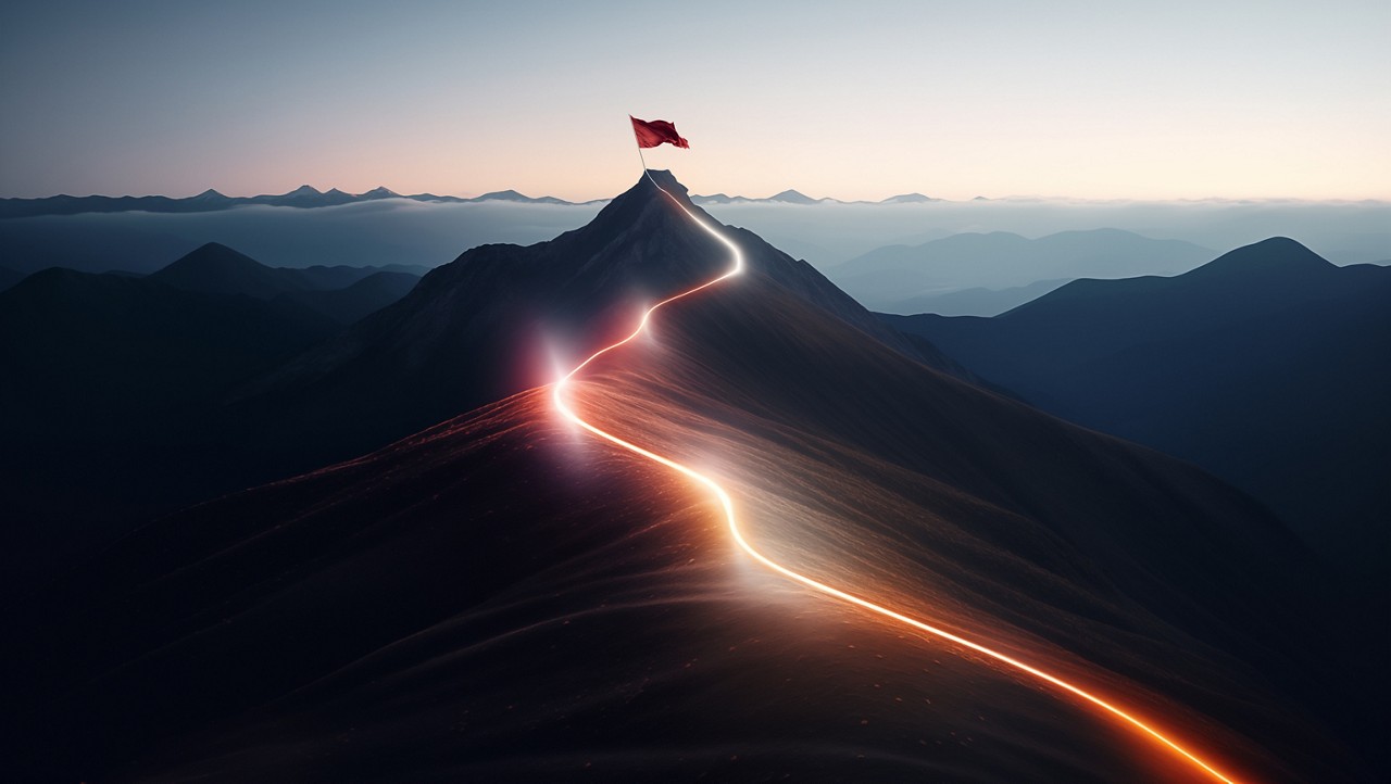 Lighting the path to the top of a mountain where a flag is planted, Private AI for the Enterprise | DXC Technology Insights