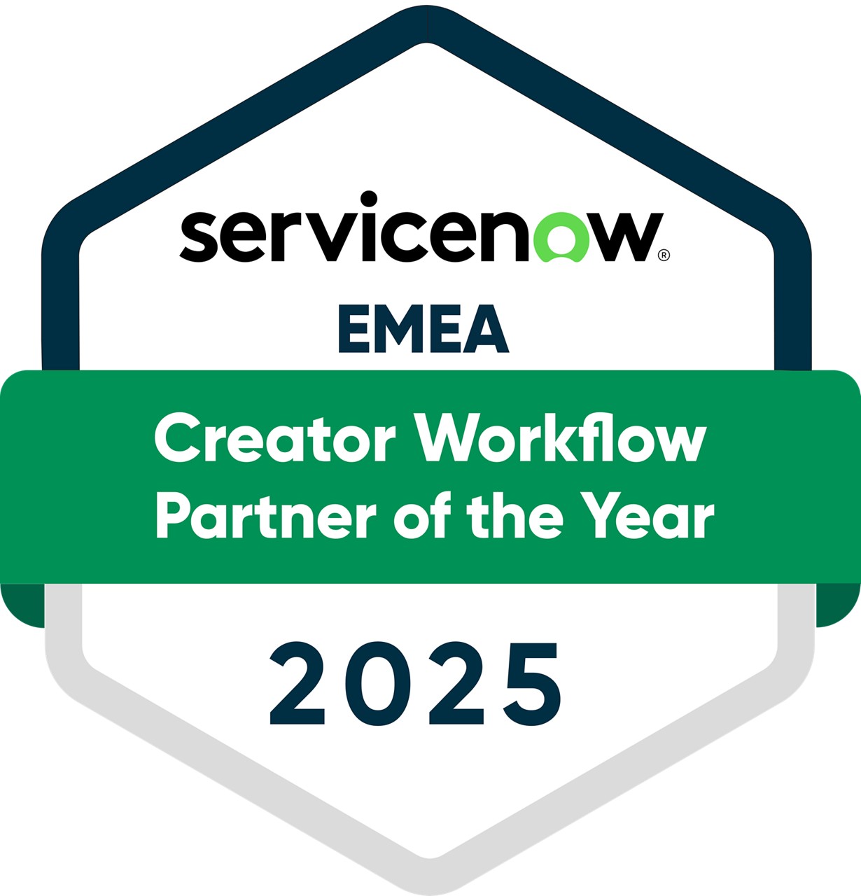 2025 ServiceNow Partner of the Year Badge EMEA, Creator Workflow | DXC Technology