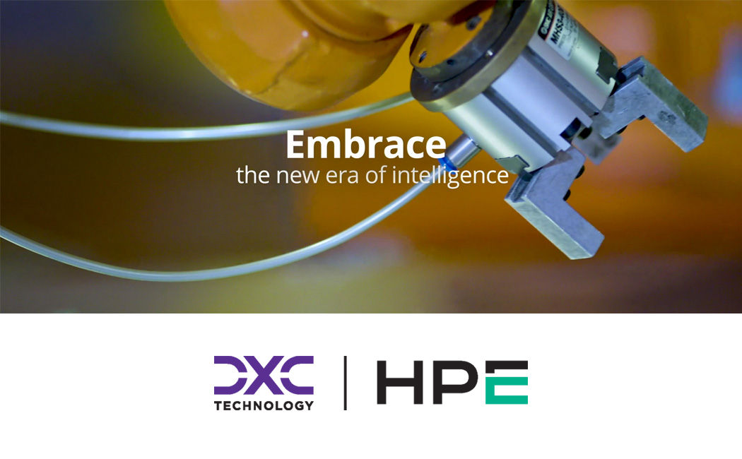 Robotic grip mechanism, strategic partnership video still, Hewlett Packard Enterprise (HPE) | DXC Technology