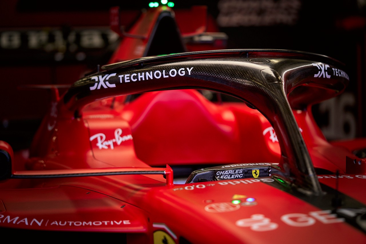 Ferrari F1 car with DXC logo