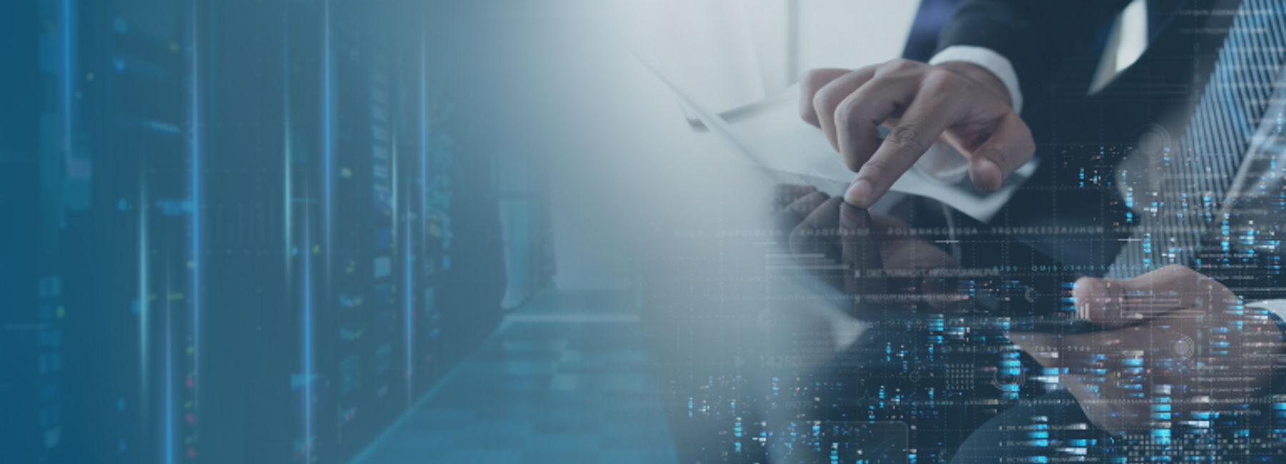 Businessman using digital tablet representing Reinsurance | DXC Technology