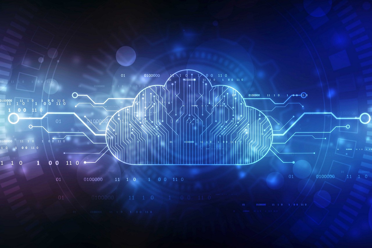 2d illustration of  Cloud computing, Cloud Computing Concept, Cloud computing technology internet concept background