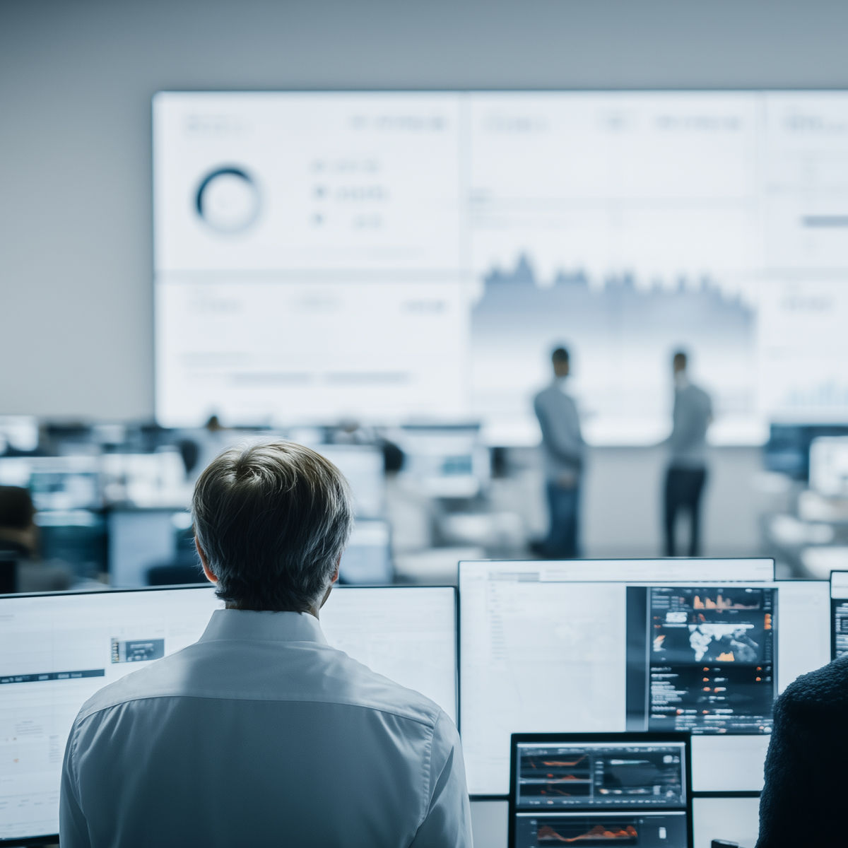 Person displaying complex code and digital security measures, Security, Financial Services | DXC Technology