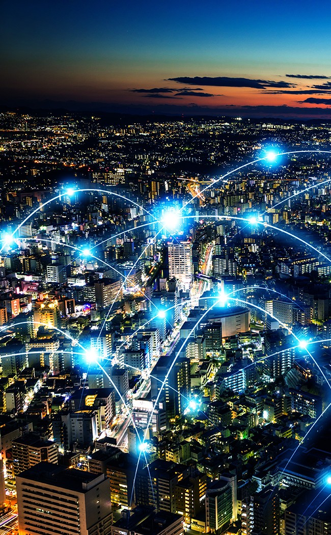 points of light in a city