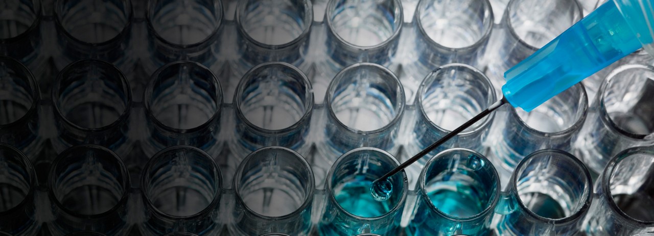Samples in testing tray --- Image by © Mark Weiss/Corbis