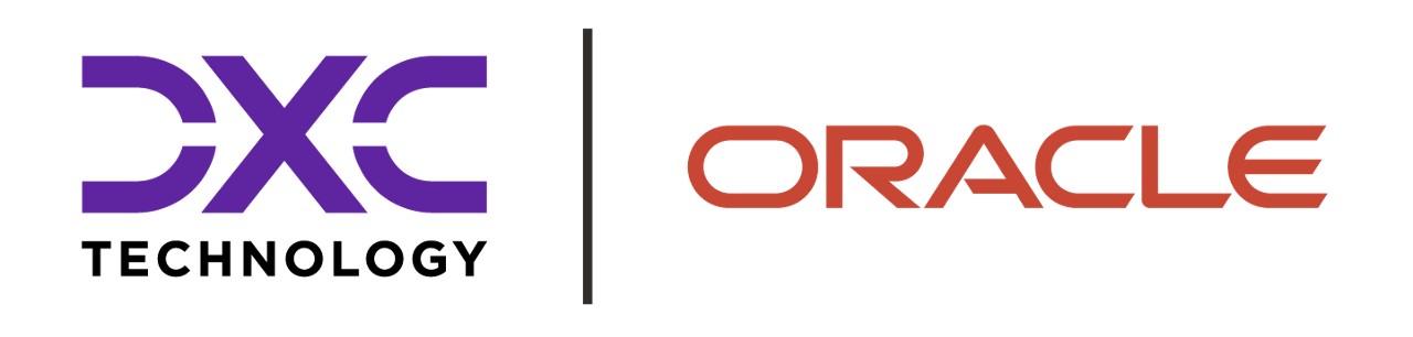 DXC-Oracle Cloud logos, representing cloud partnership | DXC Technology Insights