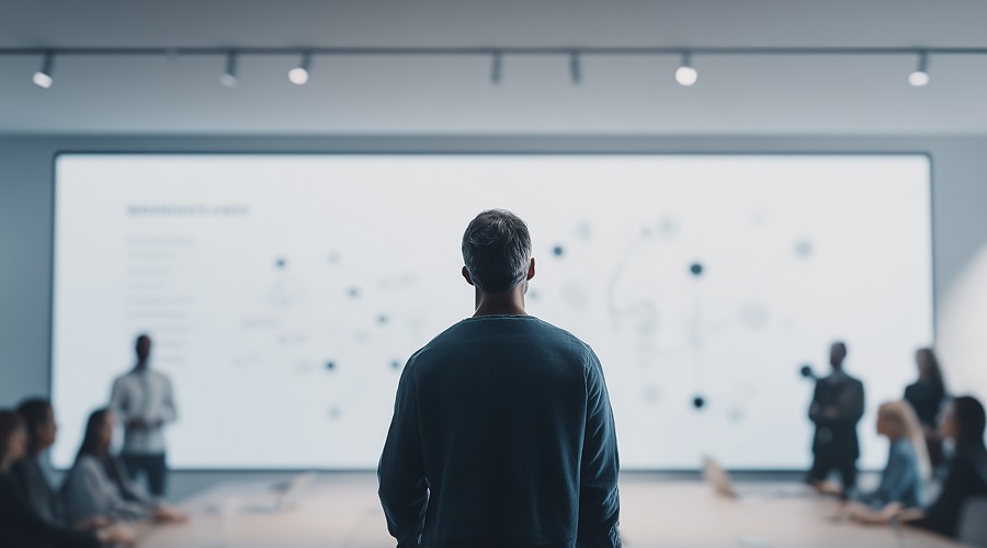 man viewing infrastructure layout plans from afar | DXC Technology