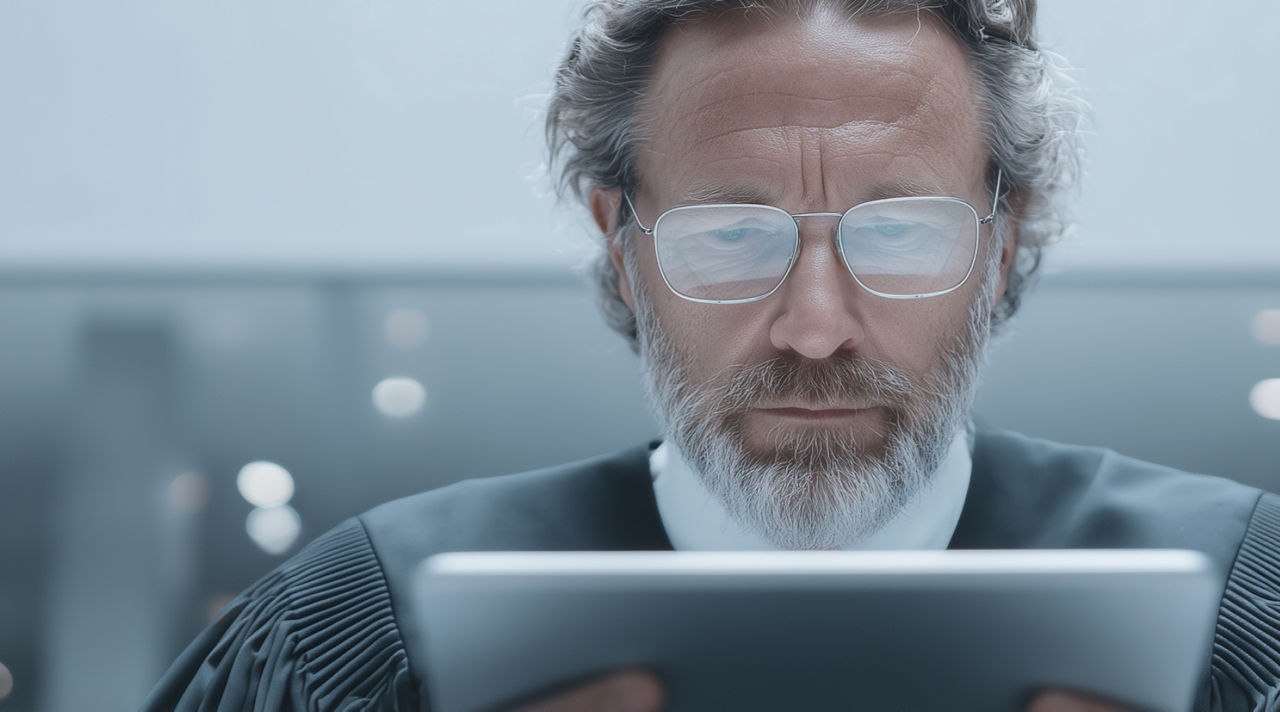 Symbol of law and justice, representing justice modernization, management, automation solutions | DXC Technology