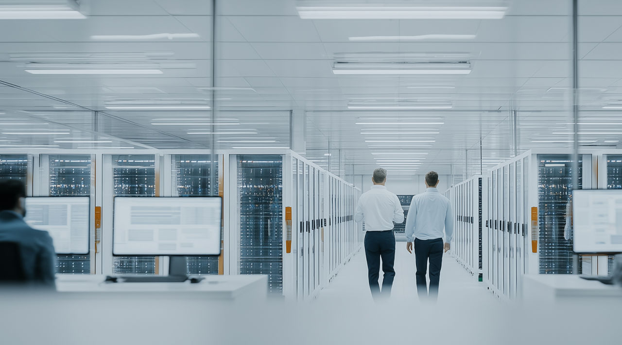 People in a data center | DXC Technology 