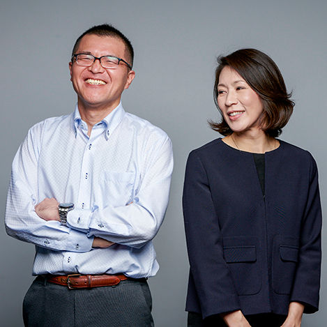 Asian male and female professionals