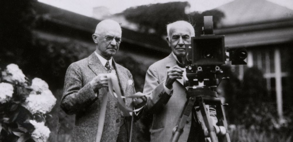 Eastman Kodak founder George Eastman and Thomas Edison