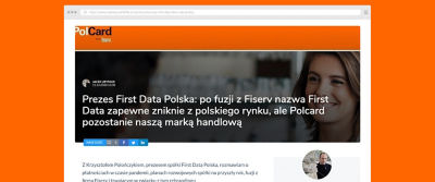 First Data Polska i Fiserv łączą się | Polcard 