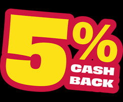 five percent cash back