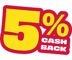 five percent cash back