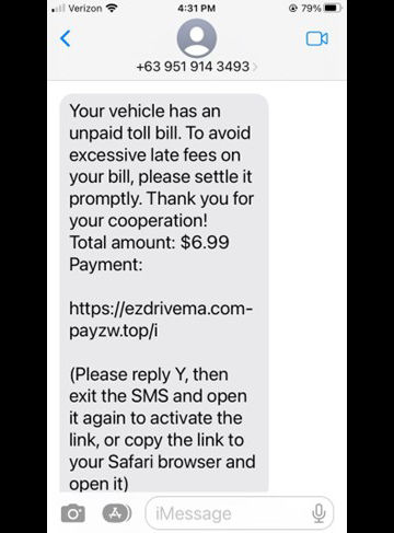 Example of a fraud text