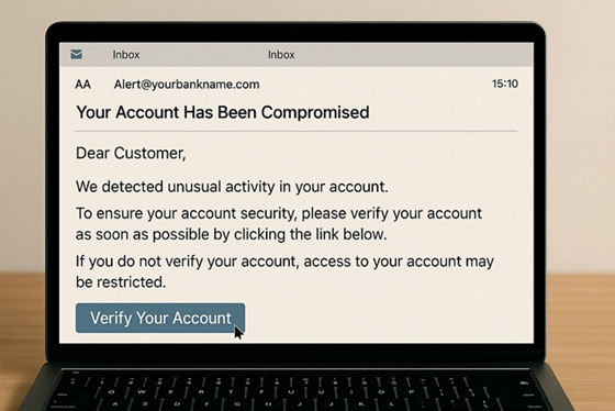 Example of account compromise email