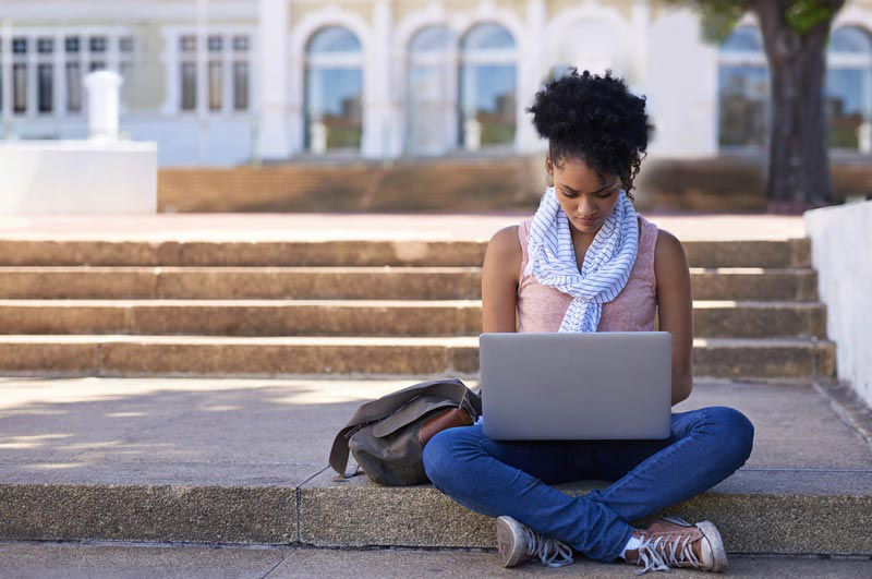 Student on campus