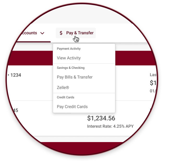 Farmers and Merchants Online Banking Screenshot Example