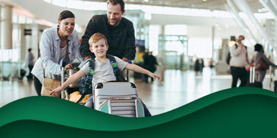Family in an airport