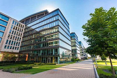 Glass office building