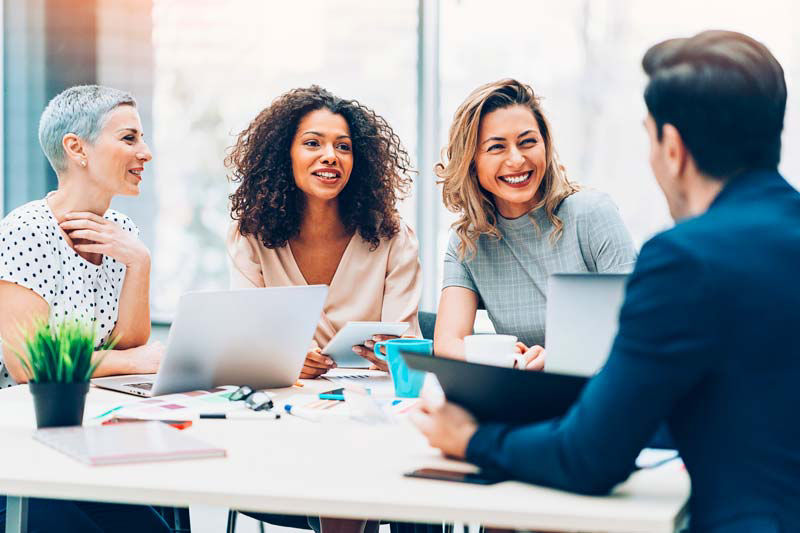 Coworkers in meeting