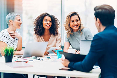 Coworkers in meeting