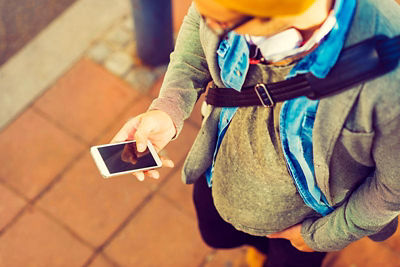 Man outside on his smartphone