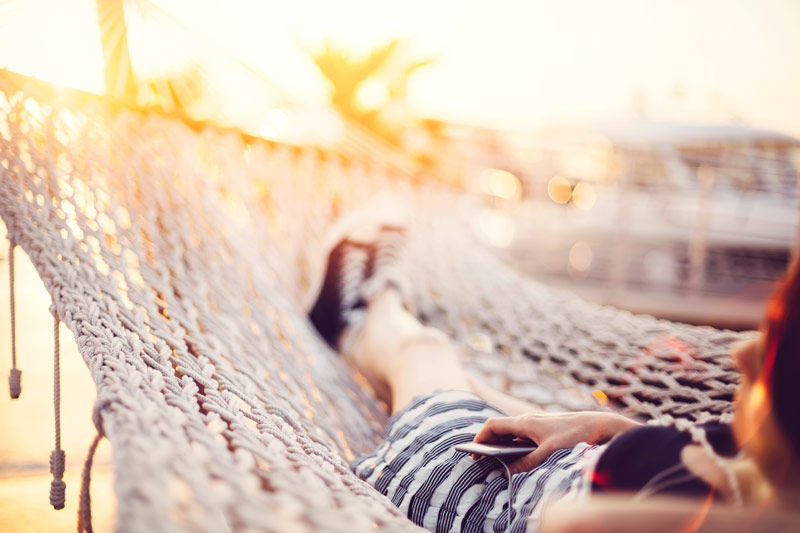 Woman in hammock