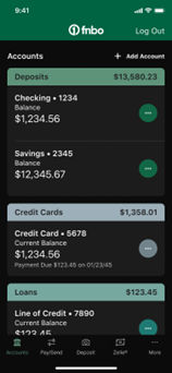 Mobile Banking Screenshot Example