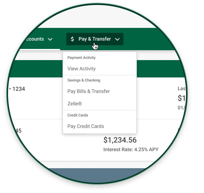 FNBO Online Banking Screenshot Example