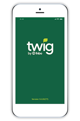 Mobile phone with Twig logo