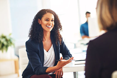 Young woman interviewing