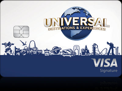 Image of Card Art with silhouette of parks and Universal logo