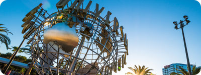 Image of Universal Studios Globe in Hollywood