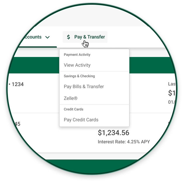 WCB Online Banking Screenshot Example