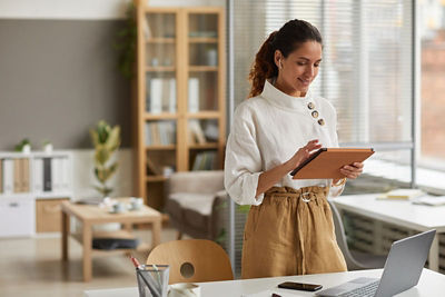 Woman on her tablet