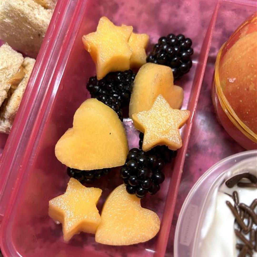 Fruit cut into fun shapes with small cookie cutters