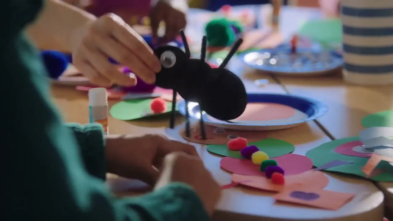 Children doing arts and crafts