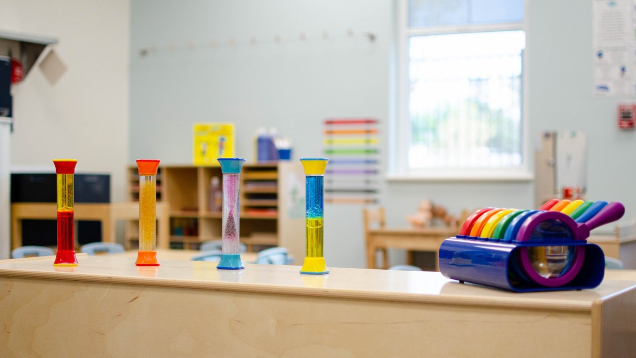 Display of indoor toys at The Goddard School